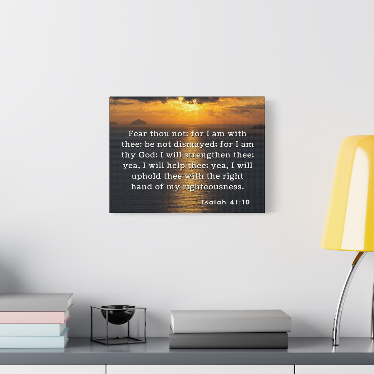 Scripture Walls Fear Thou Not Isaiah 41:10 Bible Verse Canvas Christian Wall Art Ready to Hang-Express Your Love Gifts