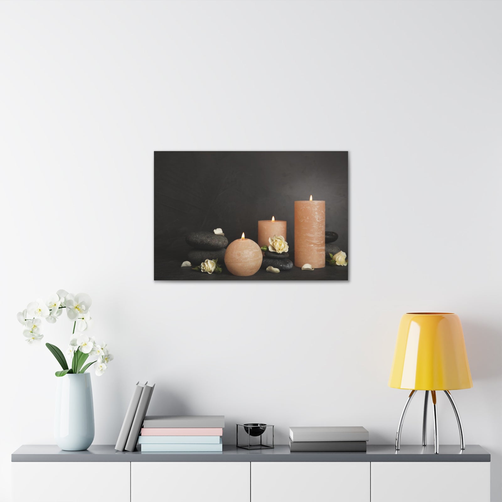 Spa Burning Candles Forest Floral Nature Photography Canvas Wall Art for Home Decor Ready-to-Hang-Express Your Love Gifts