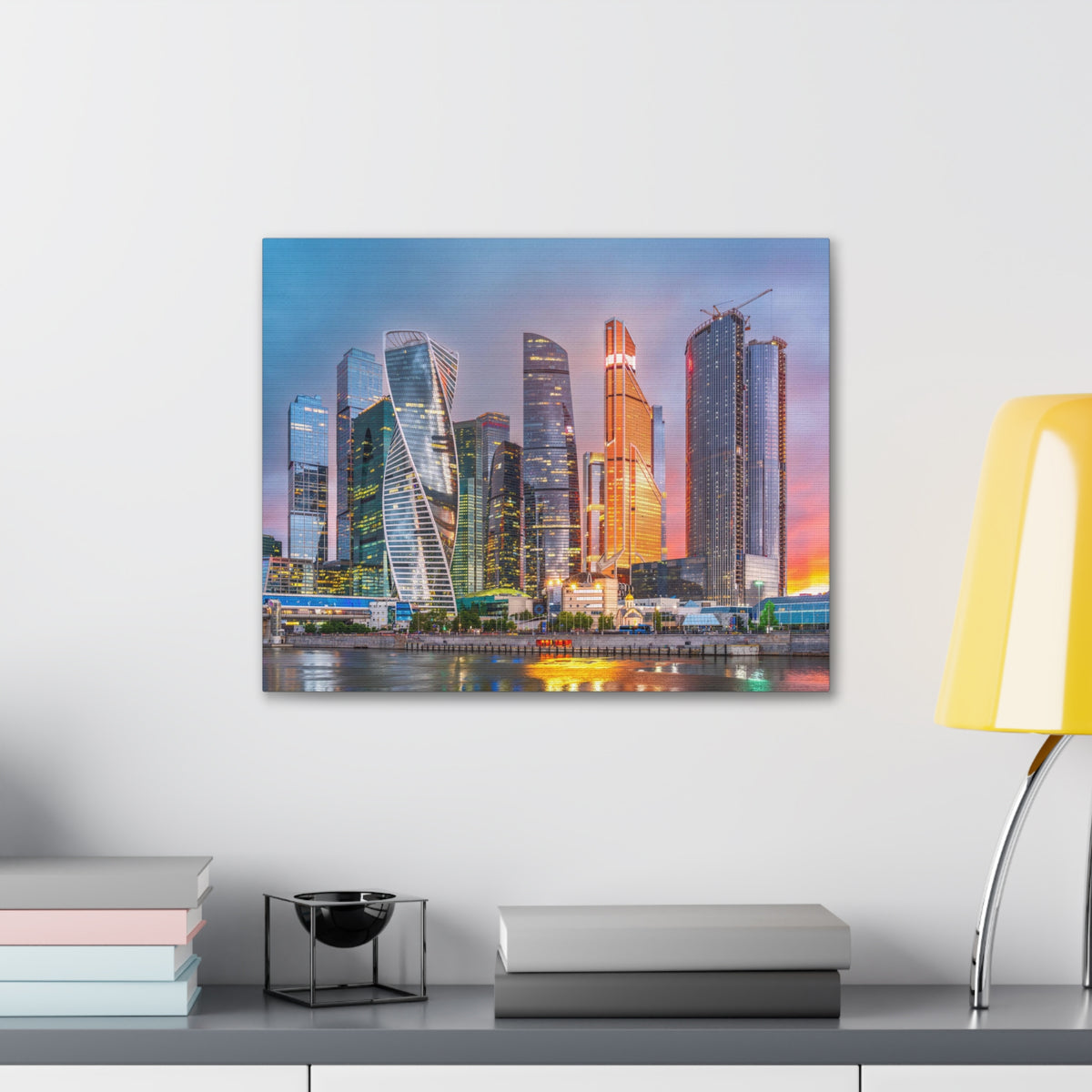 Moscow Night Skyline Canvas Artwork High-Quality Breathtaking Stunning Cityscape for Home Decor Ready to Hang-Express Your Love Gifts