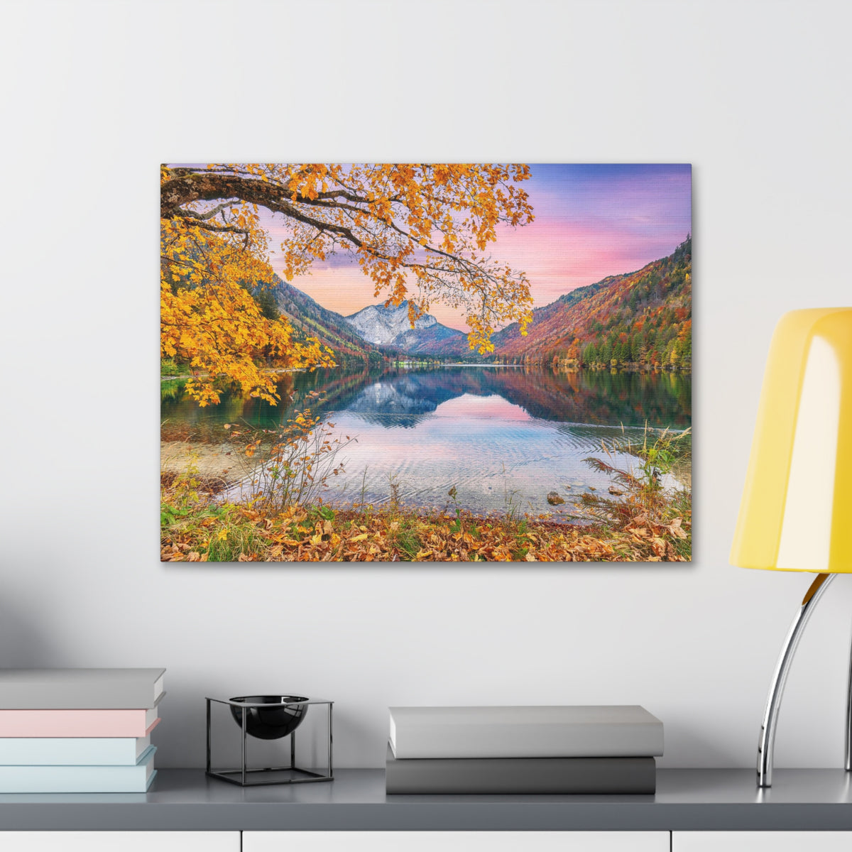 Stunning Autumn Scene Forest Floral Nature Photography Canvas Wall Art for Home Decor Ready-to-Hang-Express Your Love Gifts