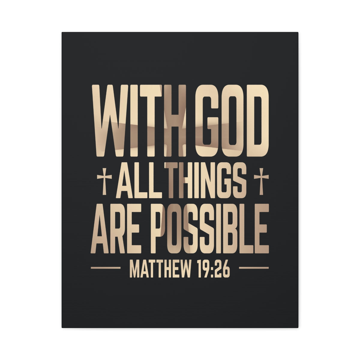 Scripture Walls Matthew 19:26 All Things Possible Bible Verse Canvas Christian Wall Art Ready to Hang Unframed-Express Your Love Gifts