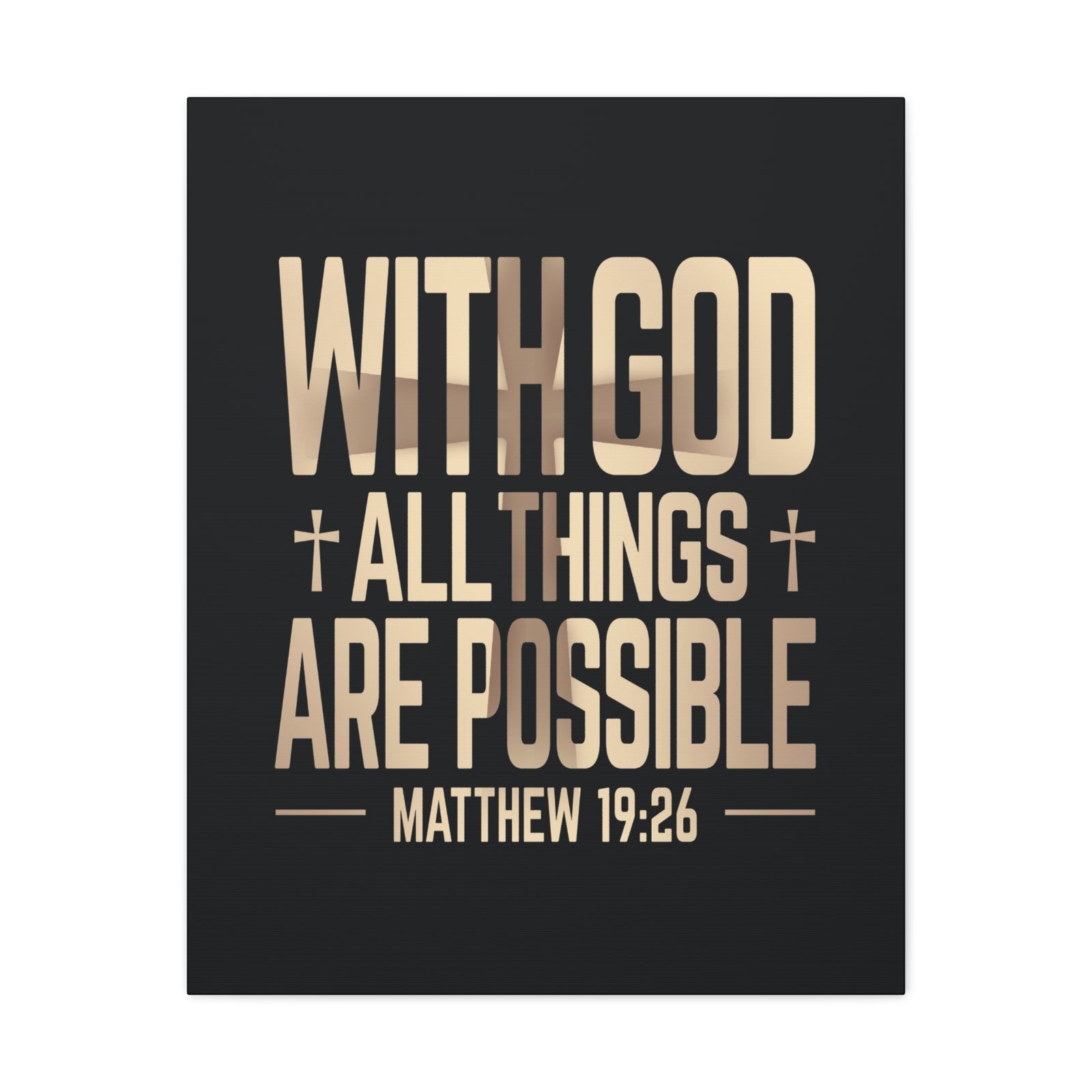 Scripture Walls Matthew 19:26 All Things Possible Bible Verse Canvas Christian Wall Art Ready to Hang Unframed-Express Your Love Gifts