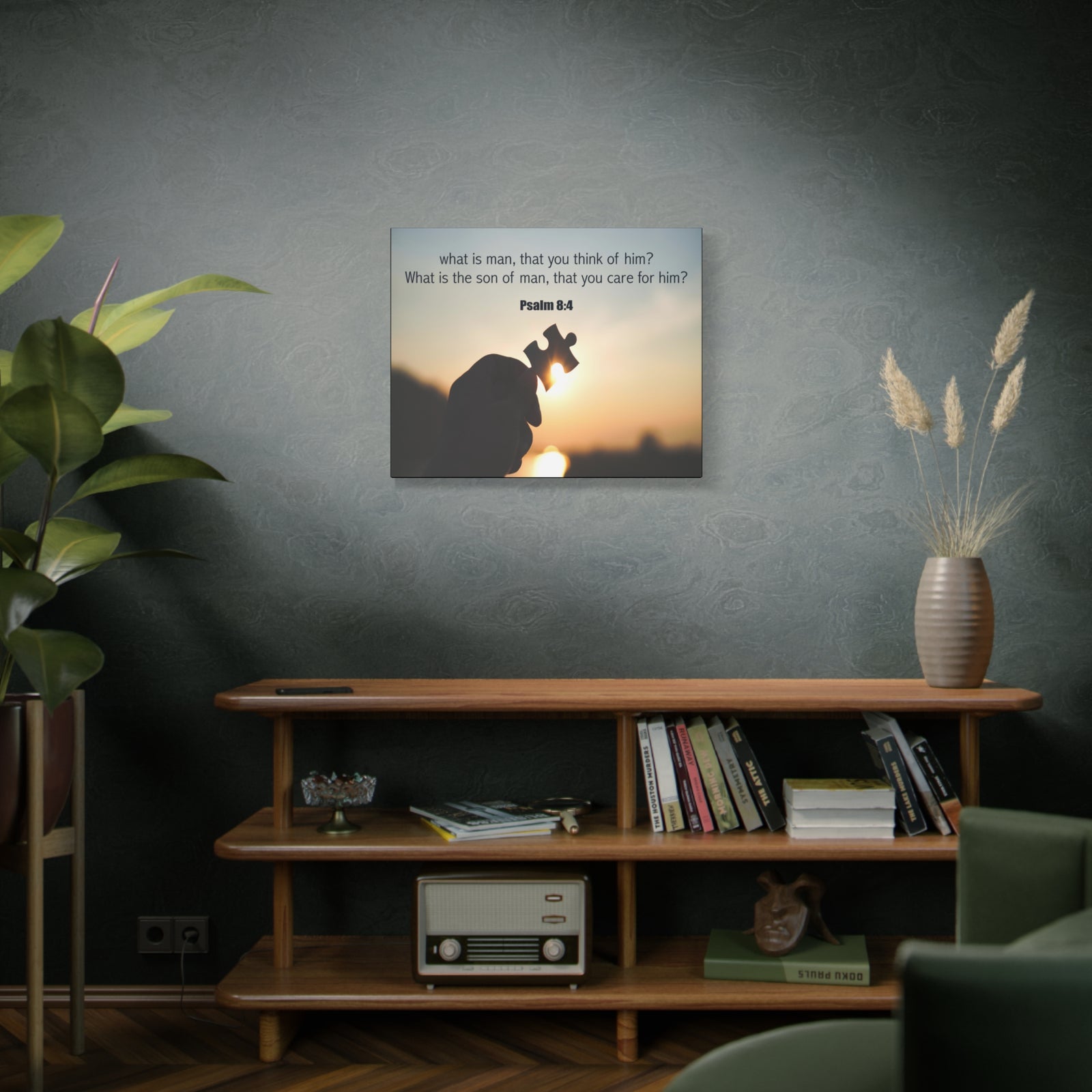 Scripture Canvas What is Man Psalm 8:4 Christian Wall Art Bible Verse Print Ready to Hang-Express Your Love Gifts