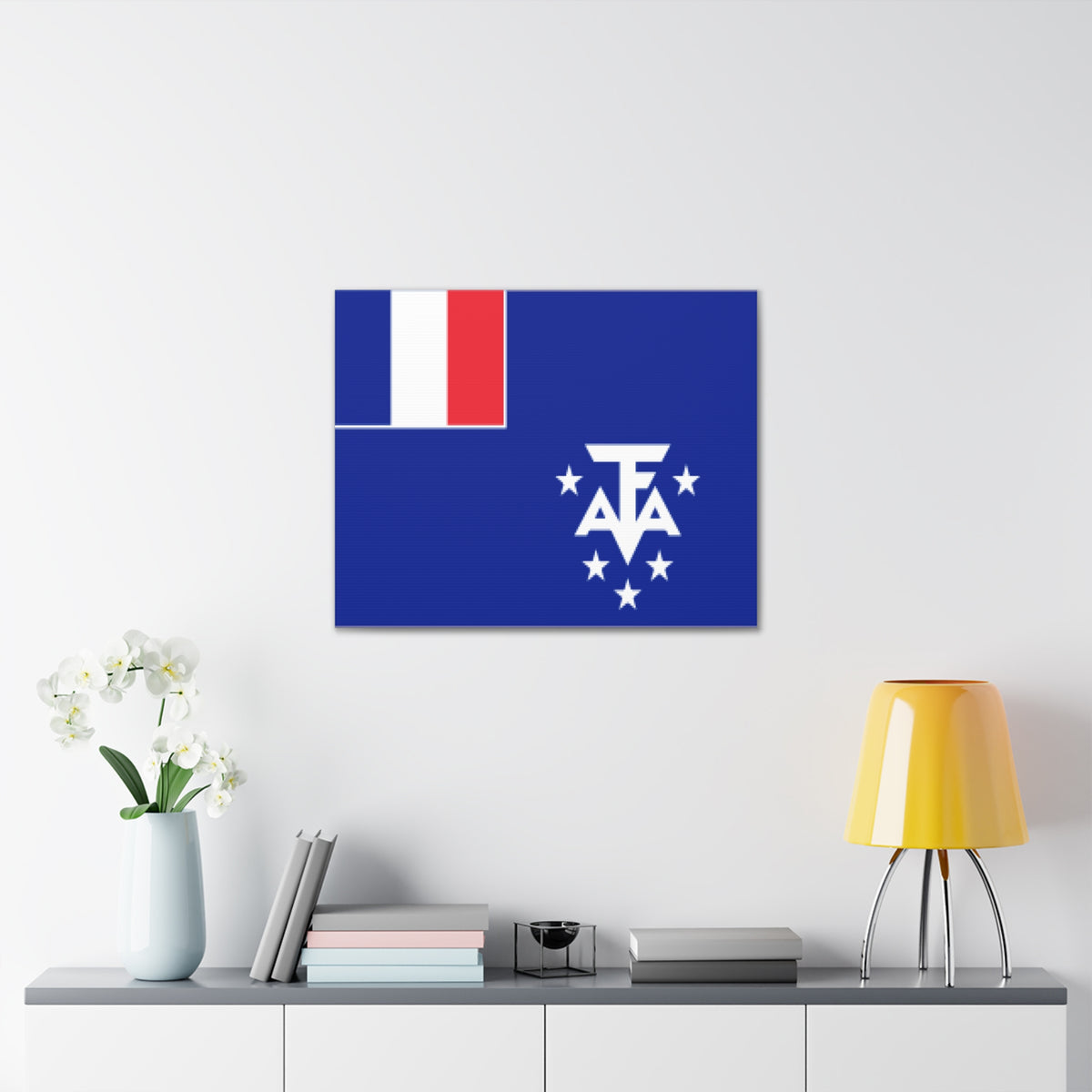 French Southern and Antarctic Lands Country Flag Canvas Vibrant Wall Art Unframed Home Decor-Express Your Love Gifts
