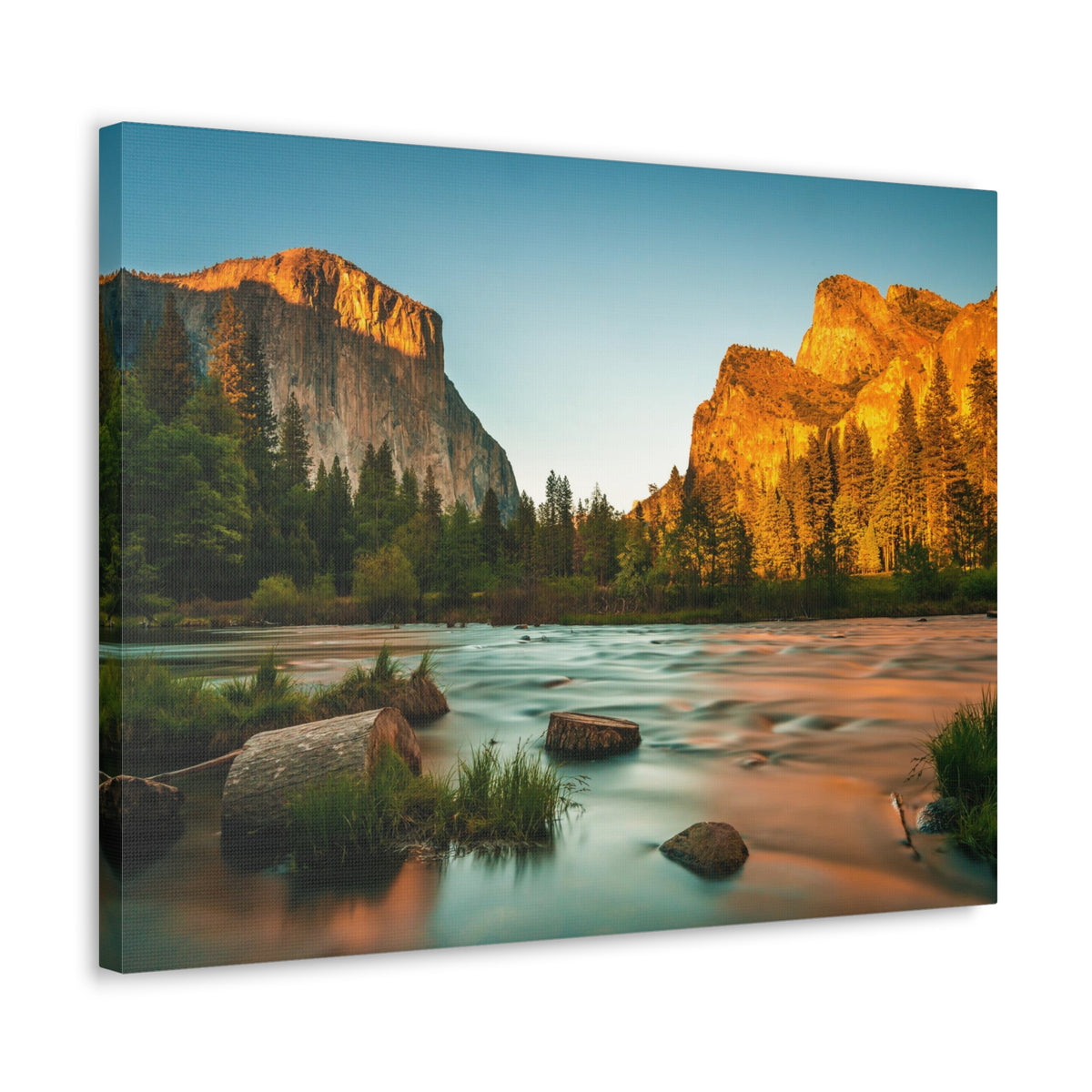 Mountain Valley Golden Hour Nature Wilderness Photography Canvas Wall Art for Home Decor Ready-to-Hang-Express Your Love Gifts
