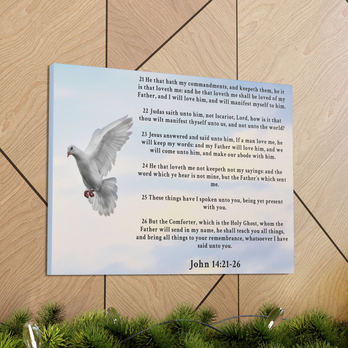 Scripture Walls John 14:21-26 KJV Bible Verse Canvas Christian Wall Art Ready to Hang Unframed-Express Your Love Gifts