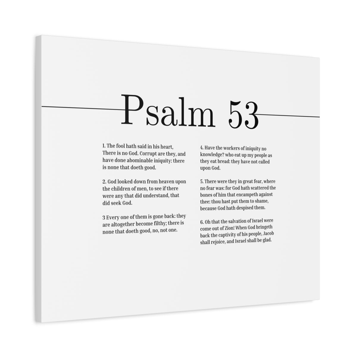 Scripture Canvas God Looked Down From Heaven Psalm 53 Christian Wall Art Bible Verse Print Ready to Hang-Express Your Love Gifts