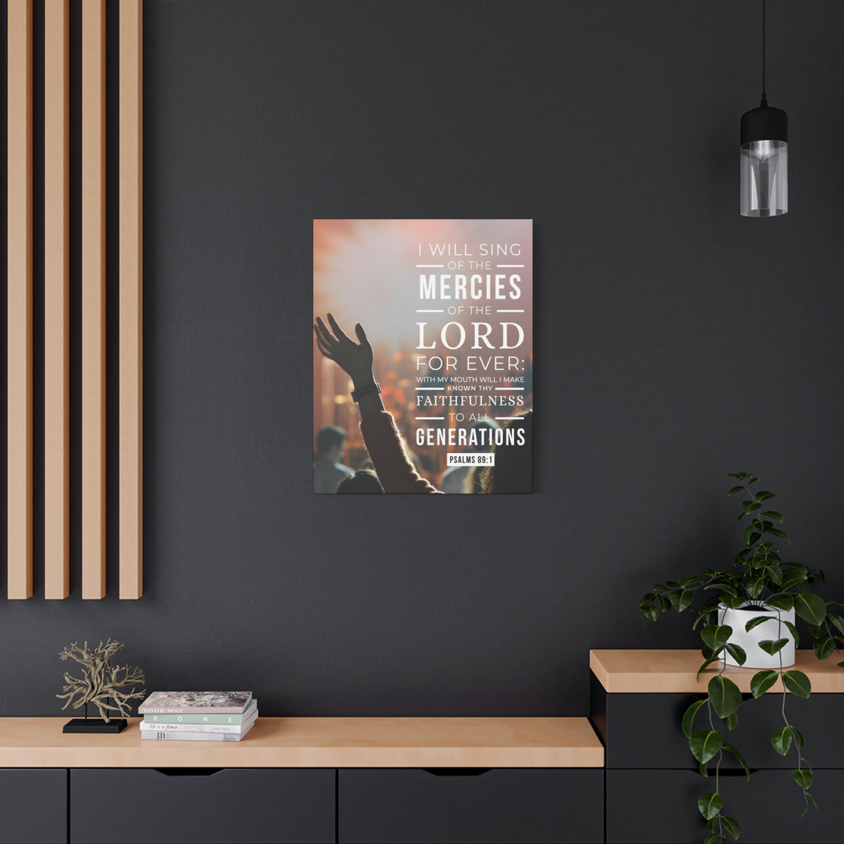 Scripture Canvas Faithfulness To All Psalm 89:1 Christian Wall Art Bible Verse Print Ready to Hang-Express Your Love Gifts