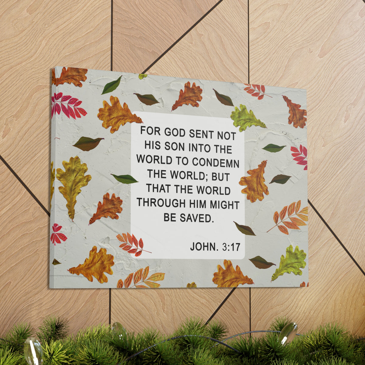 Scripture Walls God Sent John 3:17 Bible Verse Canvas Christian Wall Art Ready to Hang-Express Your Love Gifts