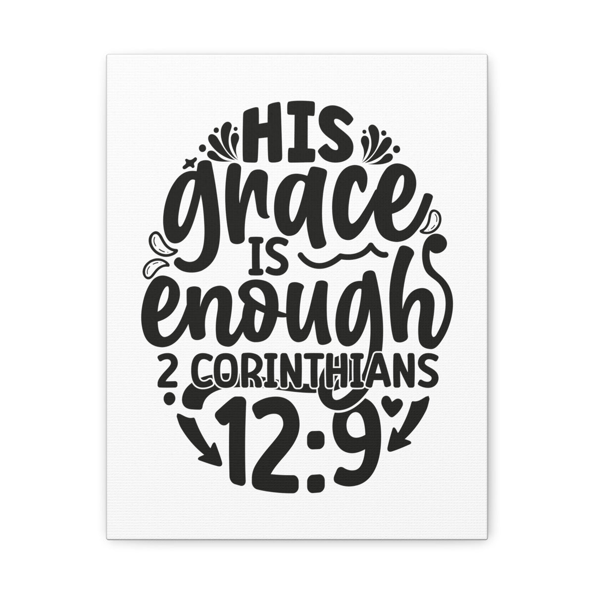 Scripture Walls 2 Corinthians 12:9 His Grace is Enough Circle Bible Verse Canvas Christian Wall Art Ready to Hang Unframed-Express Your Love Gifts