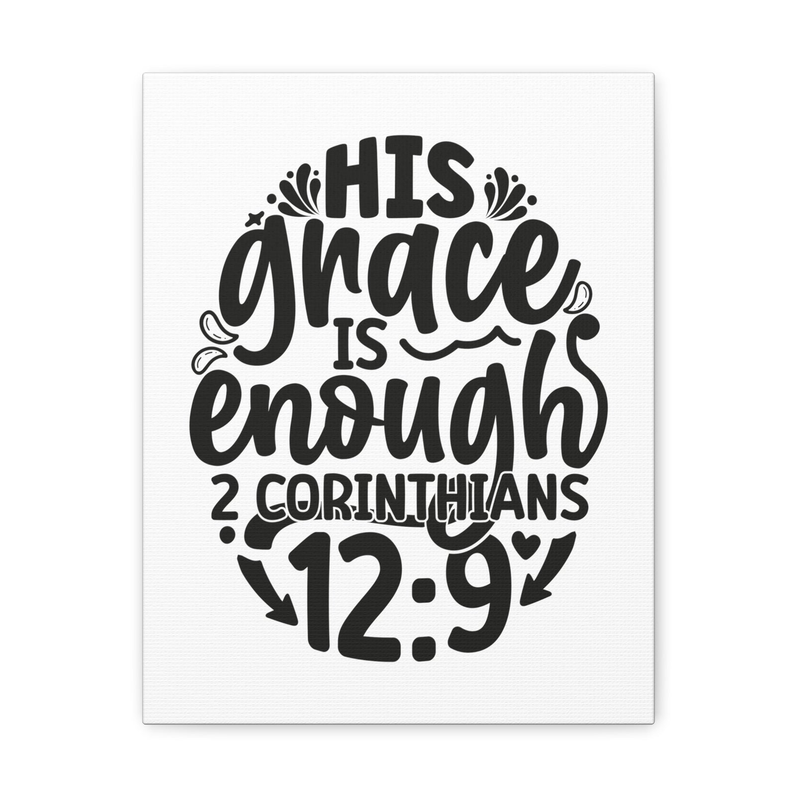 Scripture Walls 2 Corinthians 12:9 His Grace is Enough Circle Bible Verse Canvas Christian Wall Art Ready to Hang Unframed-Express Your Love Gifts