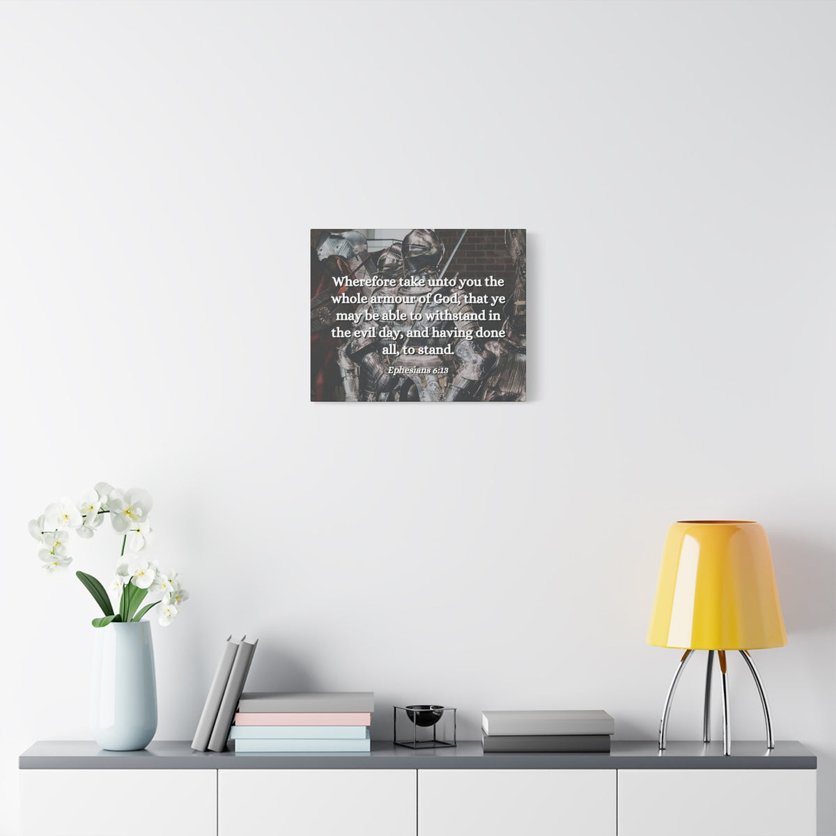 Scripture Canvas Whole Armour Ephesians 6:13 Christian Wall Art Bible Verse Print Ready to Hang-Express Your Love Gifts