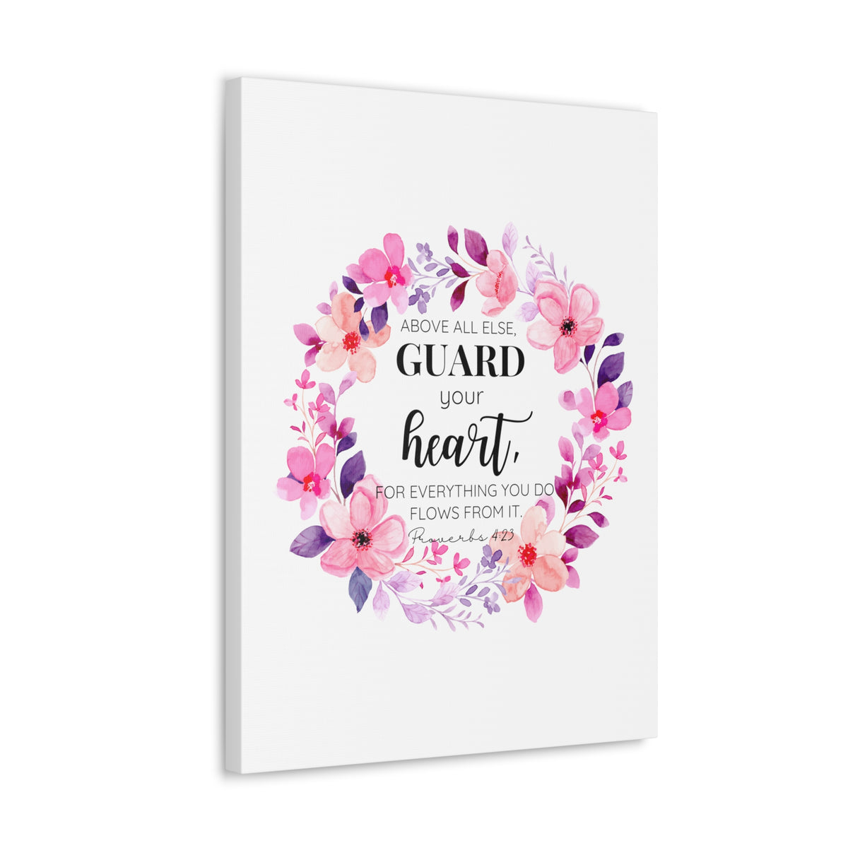 Scripture Walls Proverbs 4:23 Guard Your Heart Bible Verse Canvas Christian Wall Art Ready to Hang Unframed-Express Your Love Gifts
