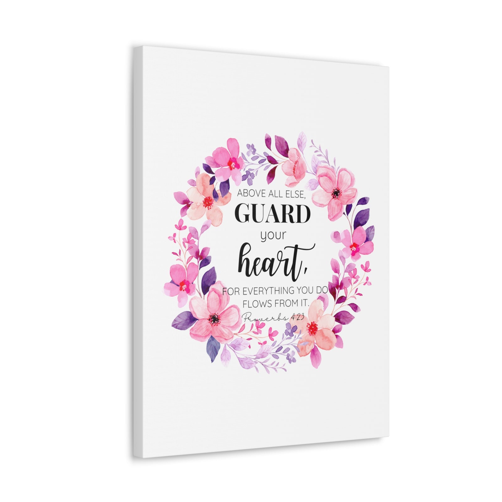 Scripture Walls Proverbs 4:23 Guard Your Heart Bible Verse Canvas Christian Wall Art Ready to Hang Unframed-Express Your Love Gifts