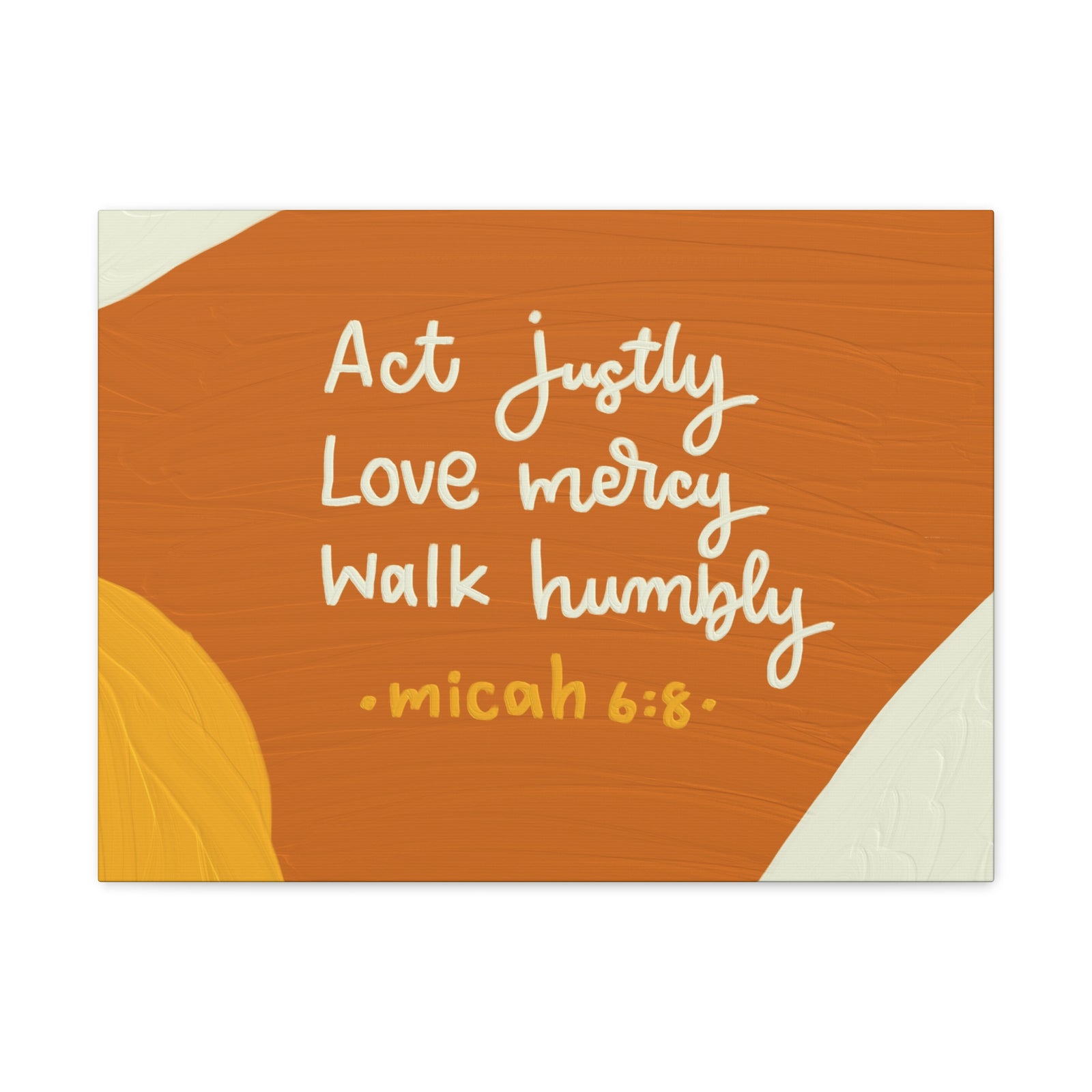 Scripture Canvas Act Justly Micah 6:8 Wall Art Bible Verse Print Ready to Hang-Express Your Love Gifts