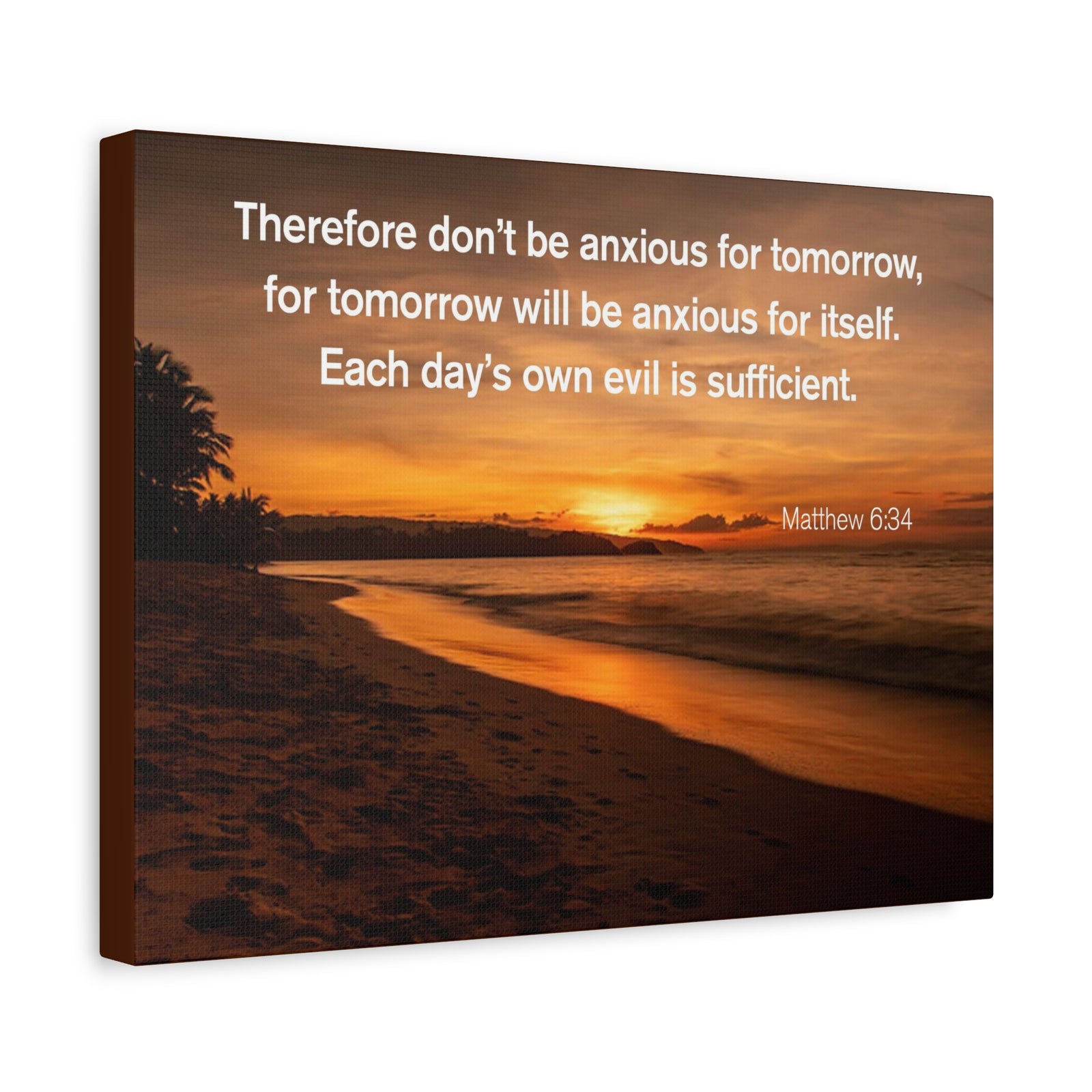 Scripture Walls Don't Be Anxious for Tomorrow Matthew 6:34 Christian Wall Art Print Ready to Hang Unframed-Express Your Love Gifts