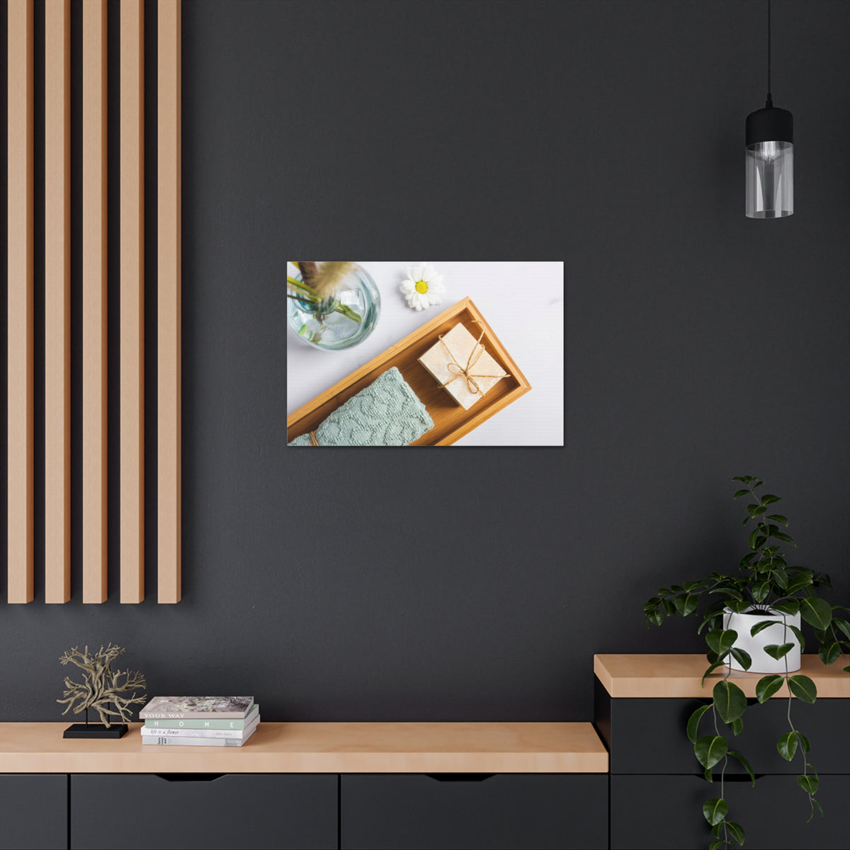 Top View Bath Forest Floral Nature Photography Canvas Wall Art for Home Decor Ready-to-Hang-Express Your Love Gifts