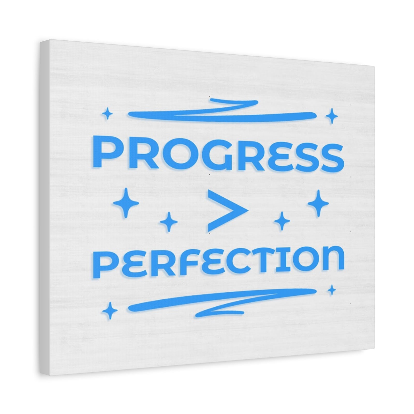 Progress > Perfection Inspirational Motivational Quote Canvas Wall Art for Home Decor Ready-to-Hang-Express Your Love Gifts