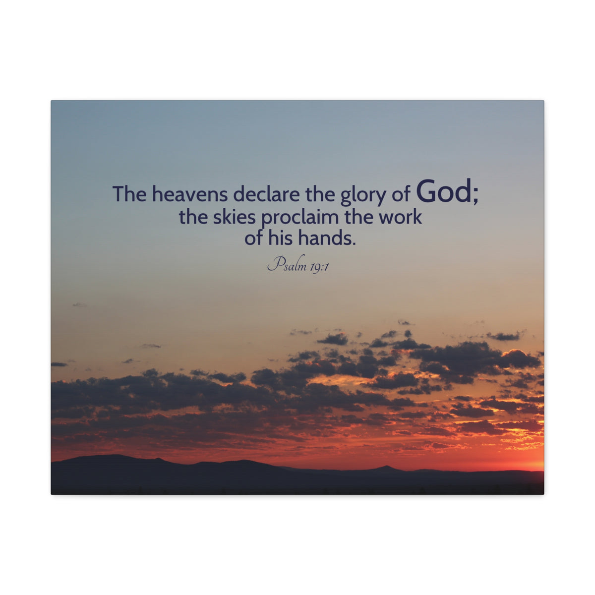 Scripture Canvas The Heavens Declare Psalm 19:1 Christian Wall Art Bible Verse Print Ready to Hang-Express Your Love Gifts
