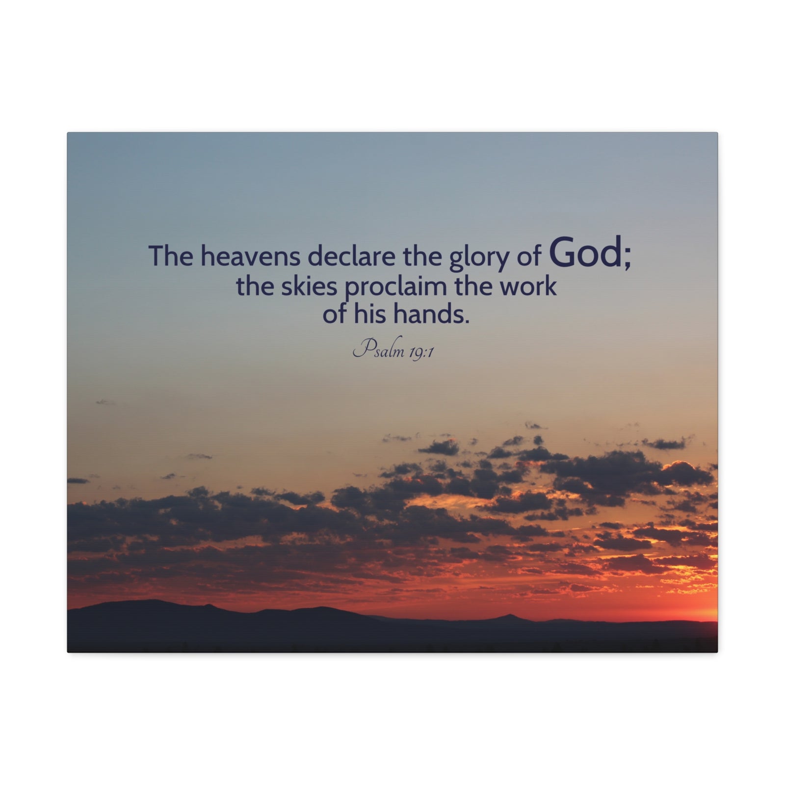 Scripture Canvas The Heavens Declare Psalm 19:1 Christian Wall Art Bible Verse Print Ready to Hang-Express Your Love Gifts
