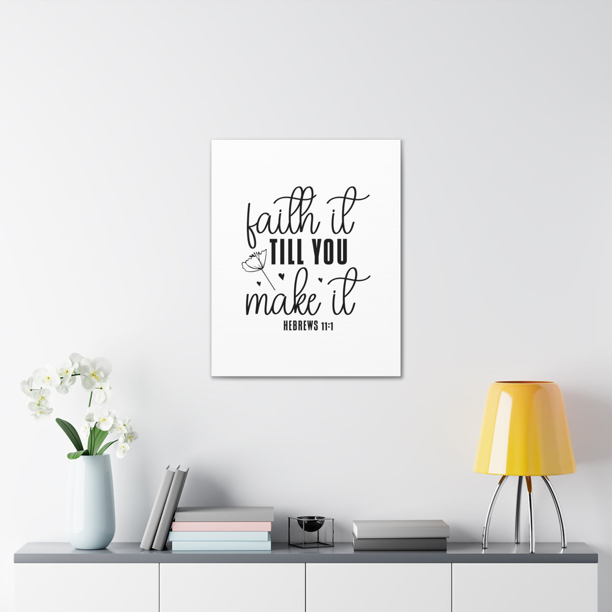 Scripture Walls Hebrews 11:1 Faith It Till You Make It Bible Verse Canvas Christian Wall Art Ready to Hang Unframed-Express Your Love Gifts