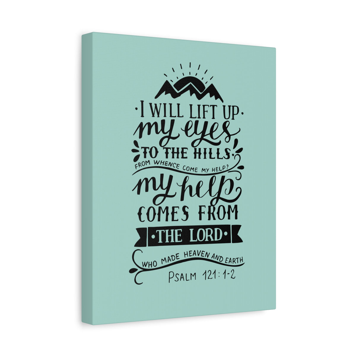 Scripture Canvas Heaven And Earth Psalm 121:1-2 Christian Wall Art Bible Verse Print Ready to Hang-Express Your Love Gifts