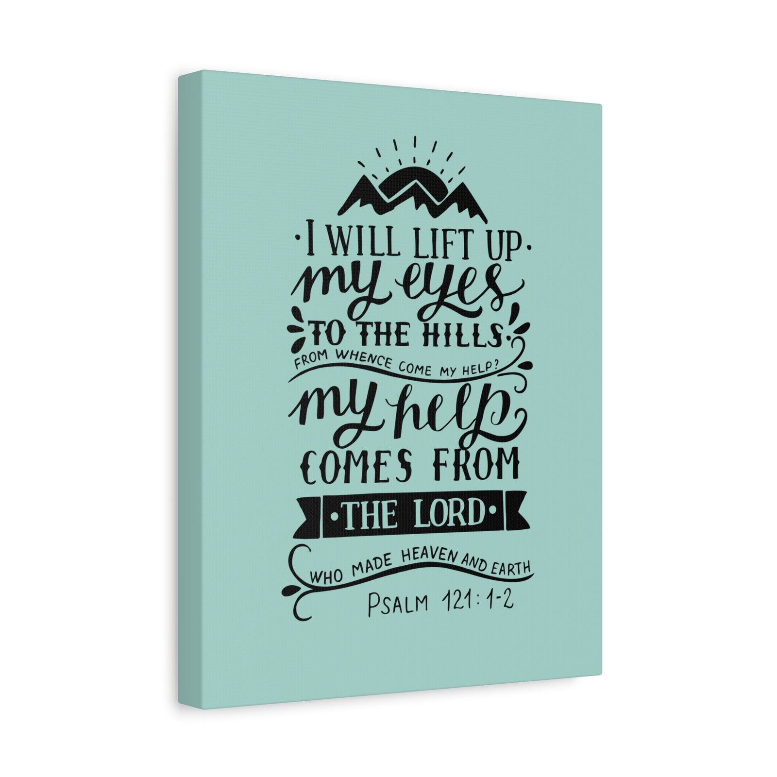 Scripture Canvas Heaven And Earth Psalm 121:1-2 Christian Wall Art Bible Verse Print Ready to Hang-Express Your Love Gifts