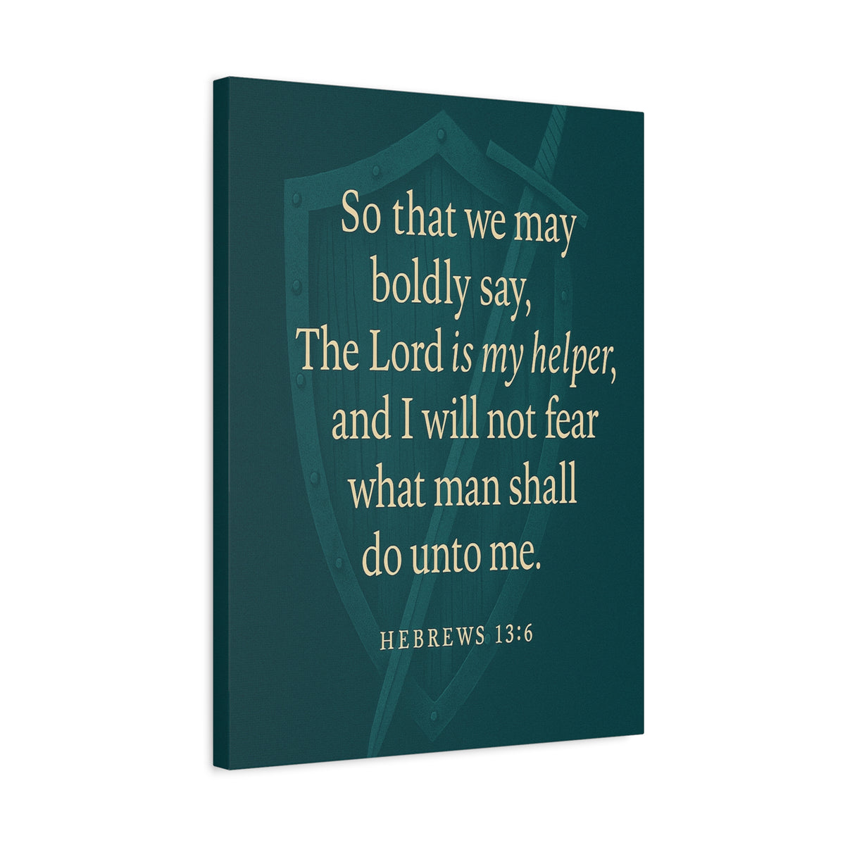 Bible Verse Canvas Hebrews 13:6 Christian Home Décor Wall Art Scripture Ready to Hang Faith Print-Express Your Love Gifts