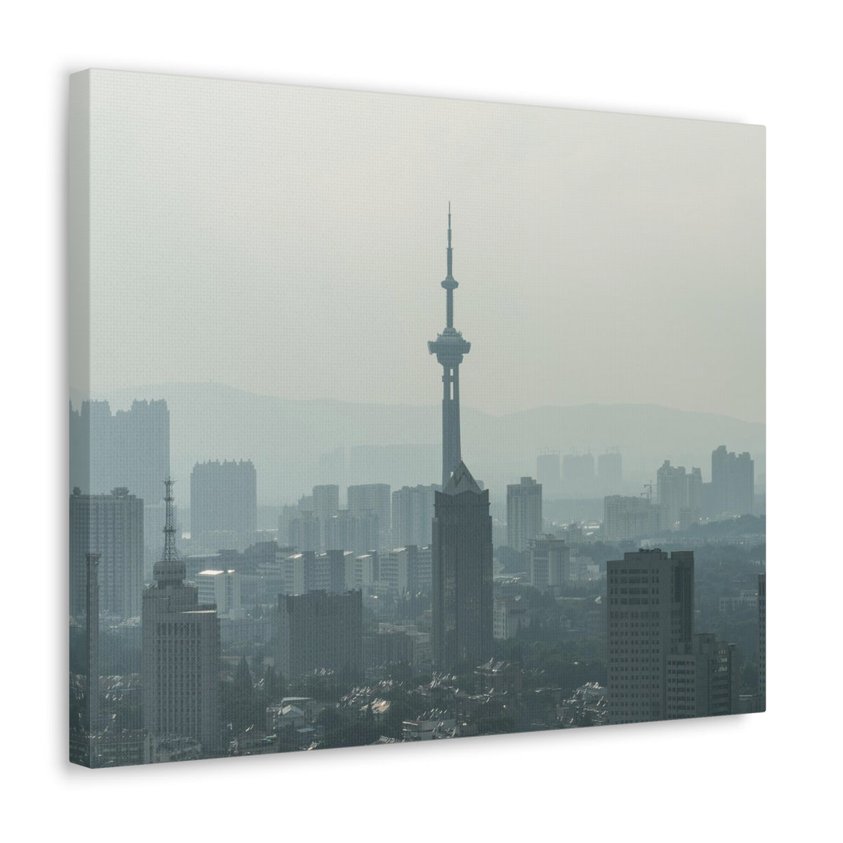 Shanghai Black And White Skyline Canvas Artwork High-Quality Breathtaking Stunning Cityscape for Home Decor Ready to Hang-Express Your Love Gifts
