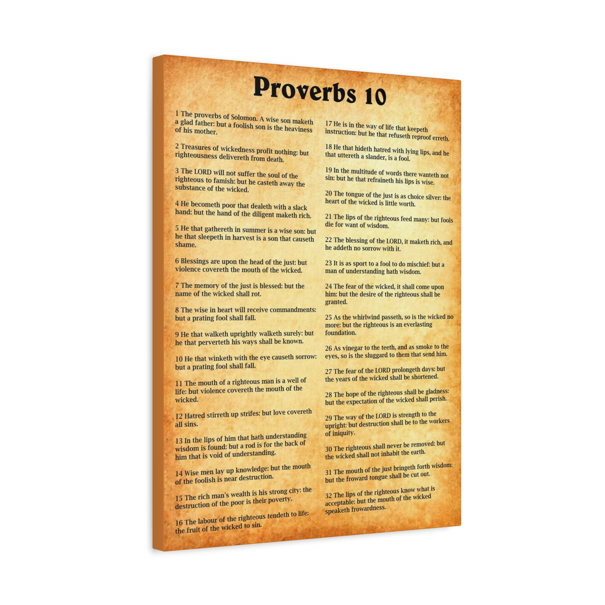 Scripture Walls Proverbs Chapter 10 Gold Bible Canvas Christian Wall Art Ready to Hang Unframed-Express Your Love Gifts