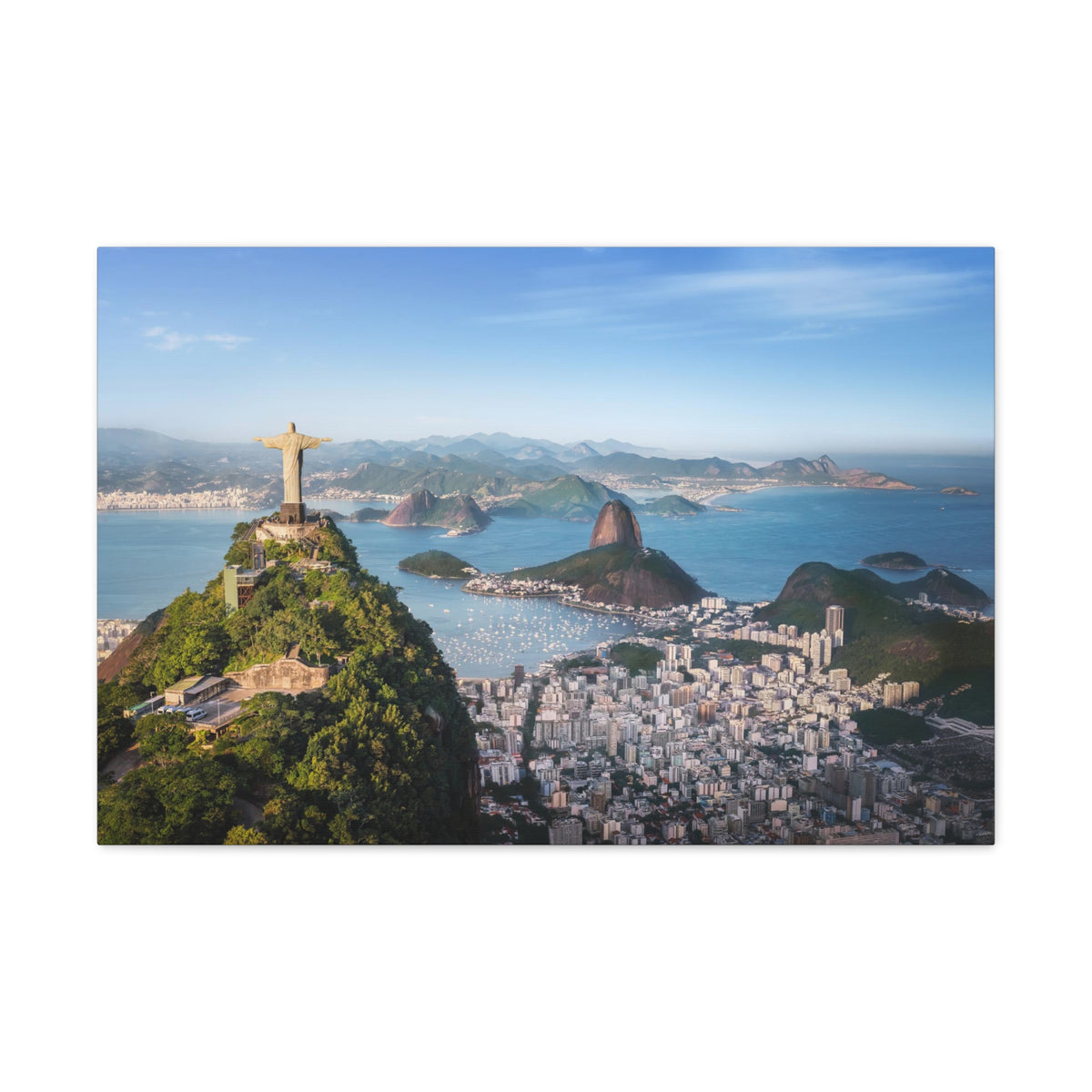 Rio de Janeiro Daytime Skyline Canvas Artwork High-Quality Breathtaking Stunning Cityscape for Home Decor Ready to Hang-Express Your Love Gifts