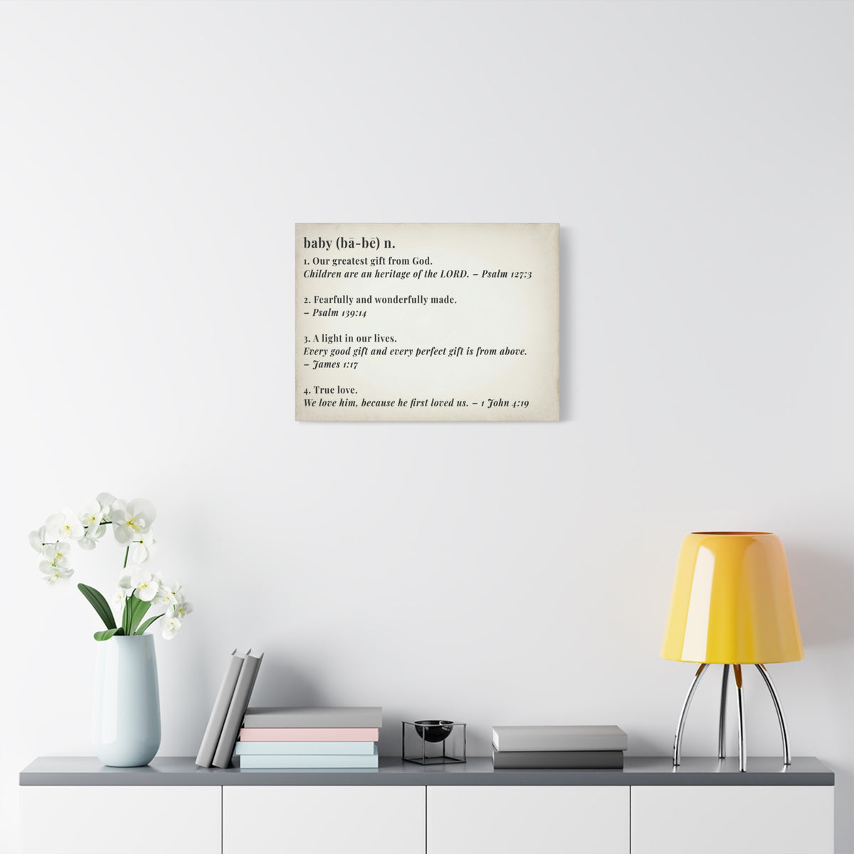 Scripture Walls Baby Definition by God Bible Verse Canvas Christian Wall Art Ready to Hang Unframed-Express Your Love Gifts