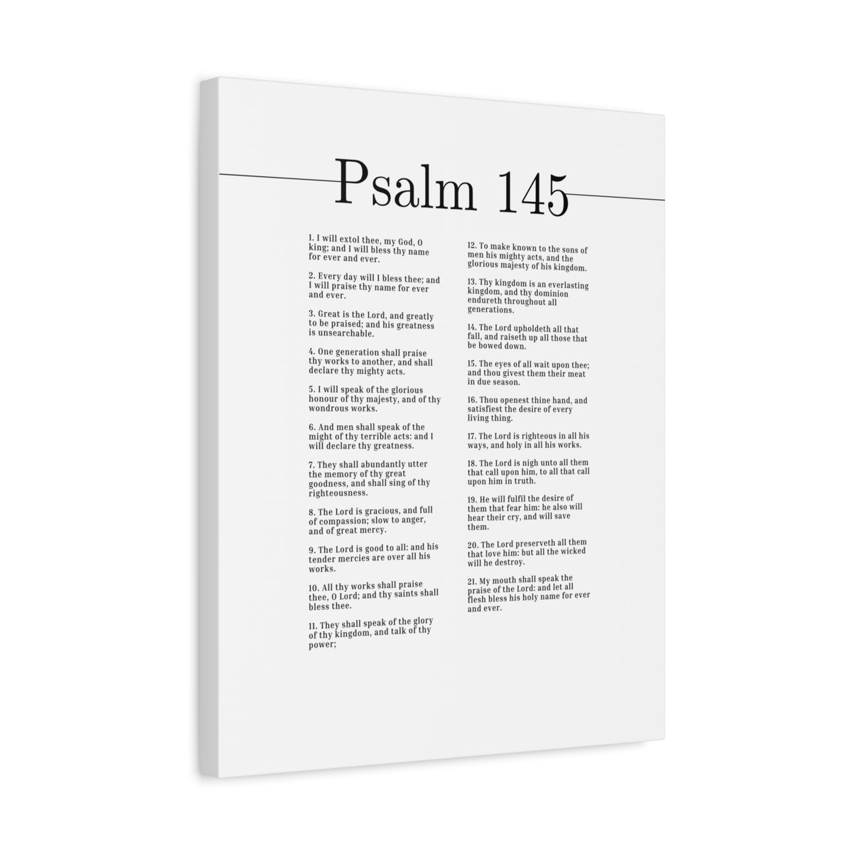 Scripture Canvas My God, O King Psalm 145 Christian Wall Art Bible Verse Print Ready to Hang-Express Your Love Gifts