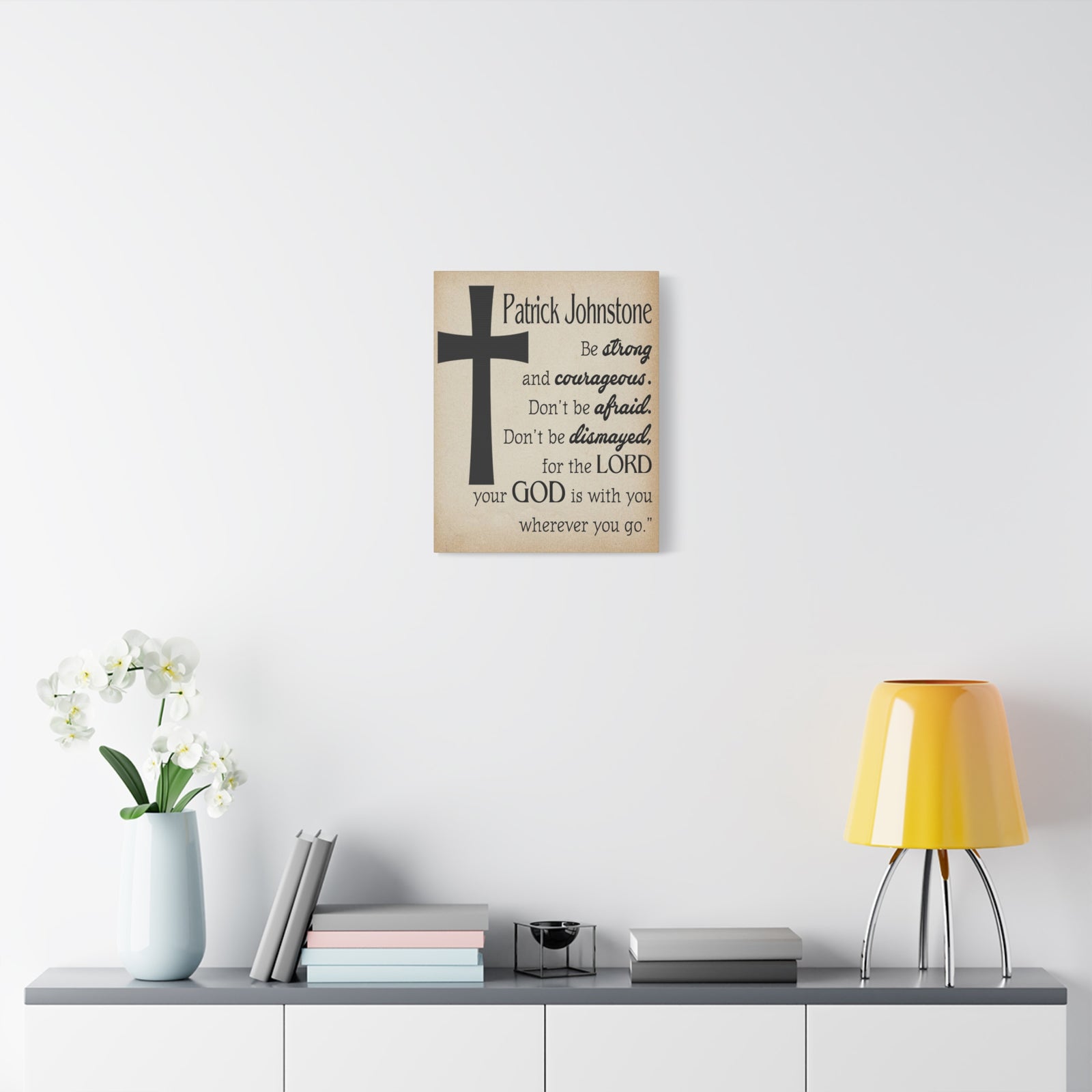 Scripture Walls Personalized Joshua 1:9 Cross Bible Chapter Canvas Christian Wall Art Ready to Hang-Express Your Love Gifts