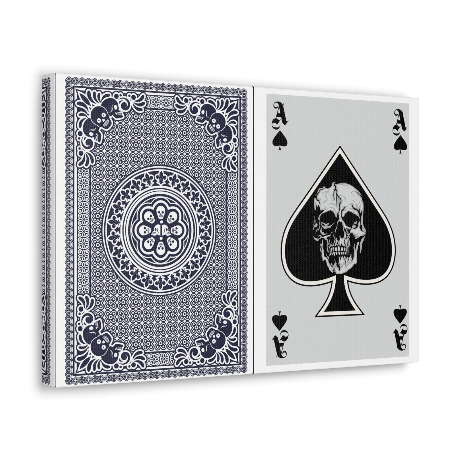Ace of Spades With Skull Playing Card Canvas Wall Art for Home Decor Ready-to-Hang-Express Your Love Gifts