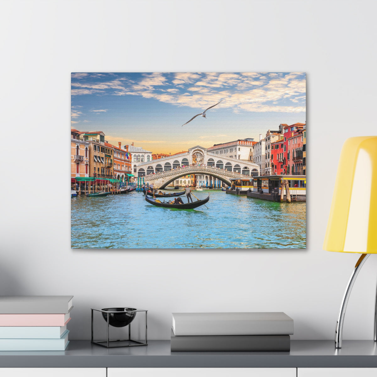 Venice Rialto Bridge Nature Wilderness Photography Canvas Wall Art for Home Decor Ready-to-Hang-Express Your Love Gifts
