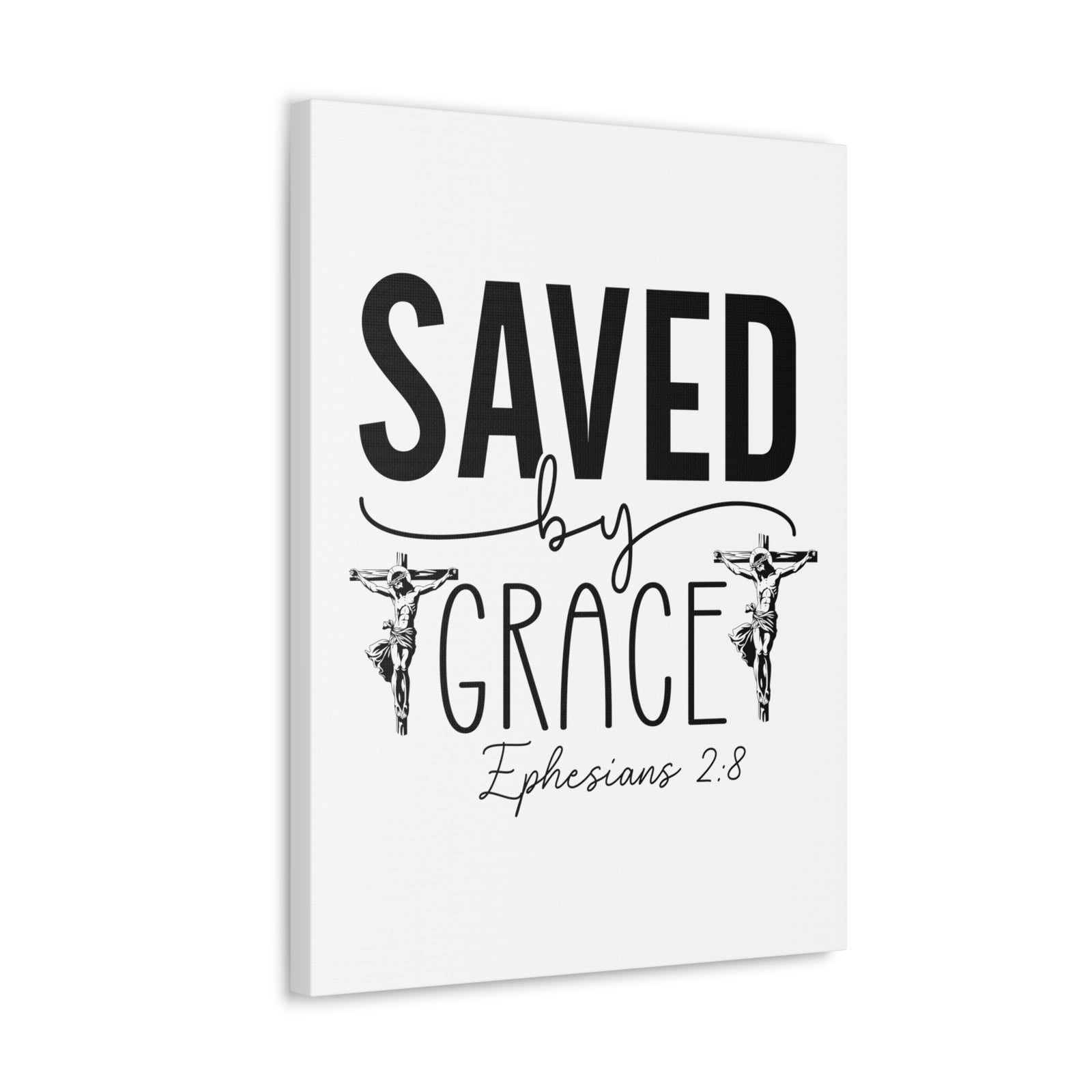 Scripture Walls Ephesian 2:8 Saved By Grace Bible Verse Canvas Christian Wall Art Ready to Hang Unframed-Express Your Love Gifts