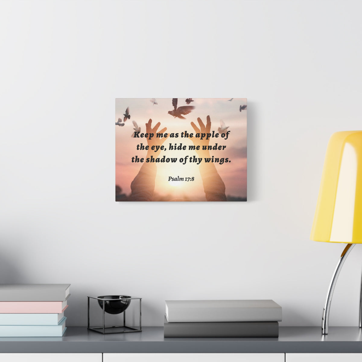 Scripture Walls Thy Wings Psalm 17:8 Bible Verse Canvas Christian Wall Art Ready to Hang-Express Your Love Gifts
