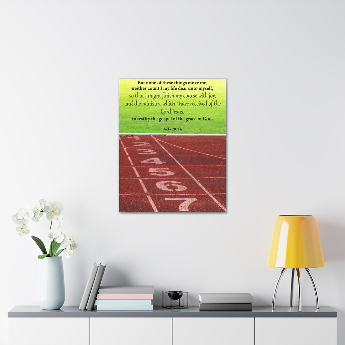 Bible Verse Canvas Testify the Gospel Acts 20:24 Christian Home Decor Scripture Art-Express Your Love Gifts