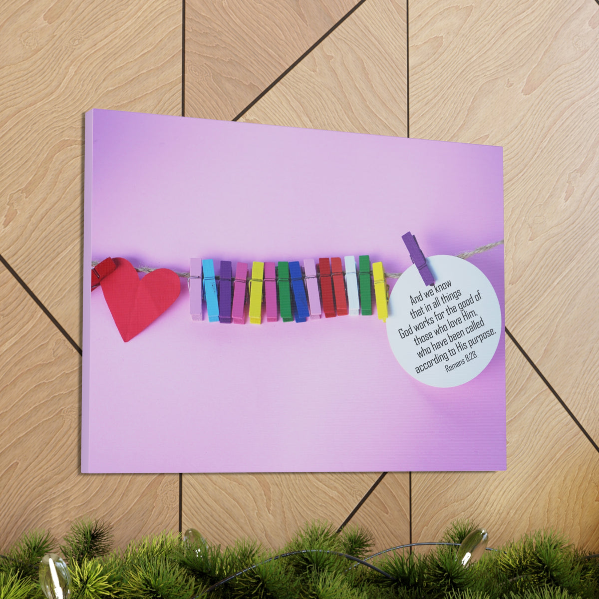 Scripture Walls His Purpose Romans 8:28 Bible Verse Canvas Christian Wall Art Ready to Hang-Express Your Love Gifts