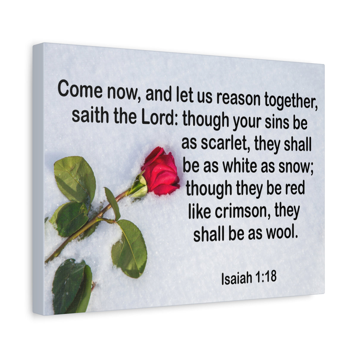 Bible Verse Canvas Come Now Isaiah 1:18 Christian Home Décor Wall Art Scripture Ready to Hang Faith Print-Express Your Love Gifts