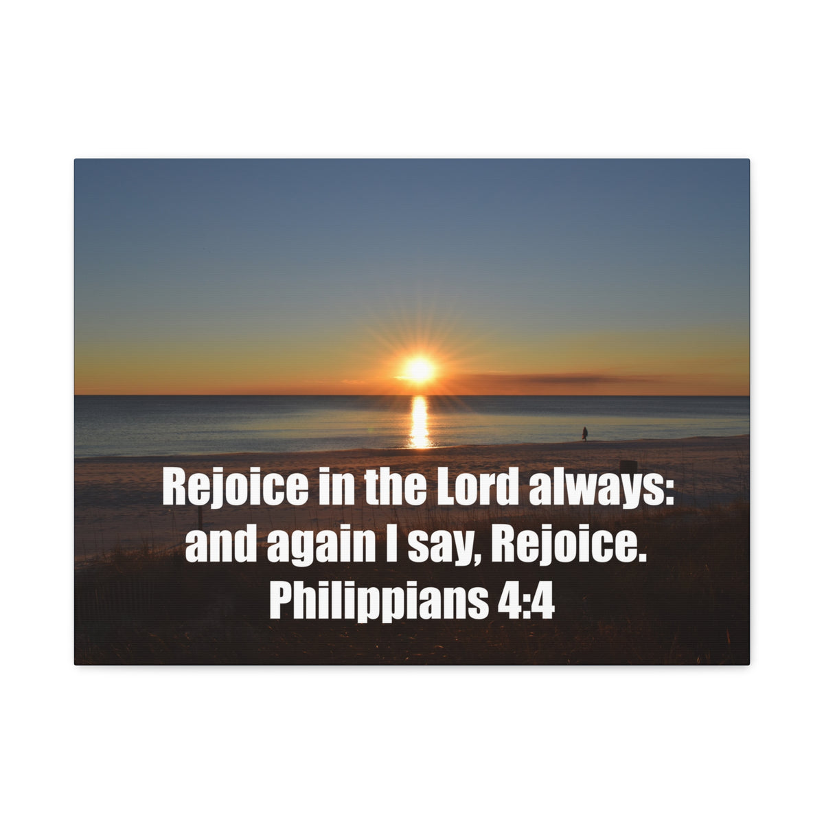 Scripture Walls Rejoice In The Lord Philippians 4:4 Sunset Bible Verse Canvas Christian Wall Art Ready to Hang-Express Your Love Gifts