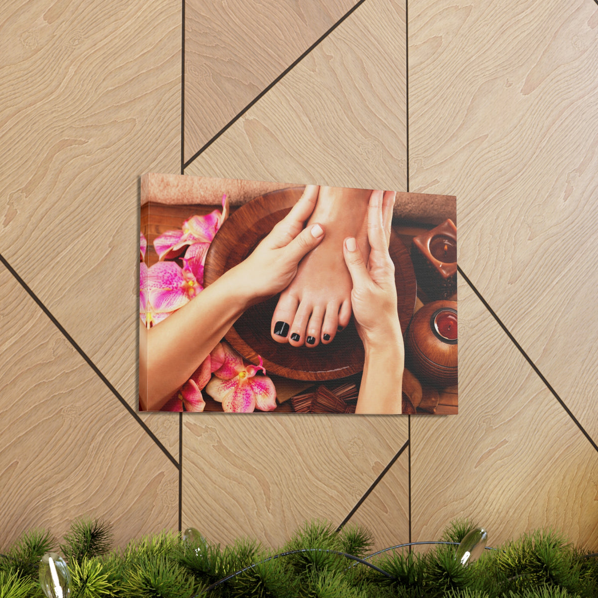 Massage Woman Foot Forest Floral Nature Photography Canvas Wall Art for Home Decor Ready-to-Hang-Express Your Love Gifts