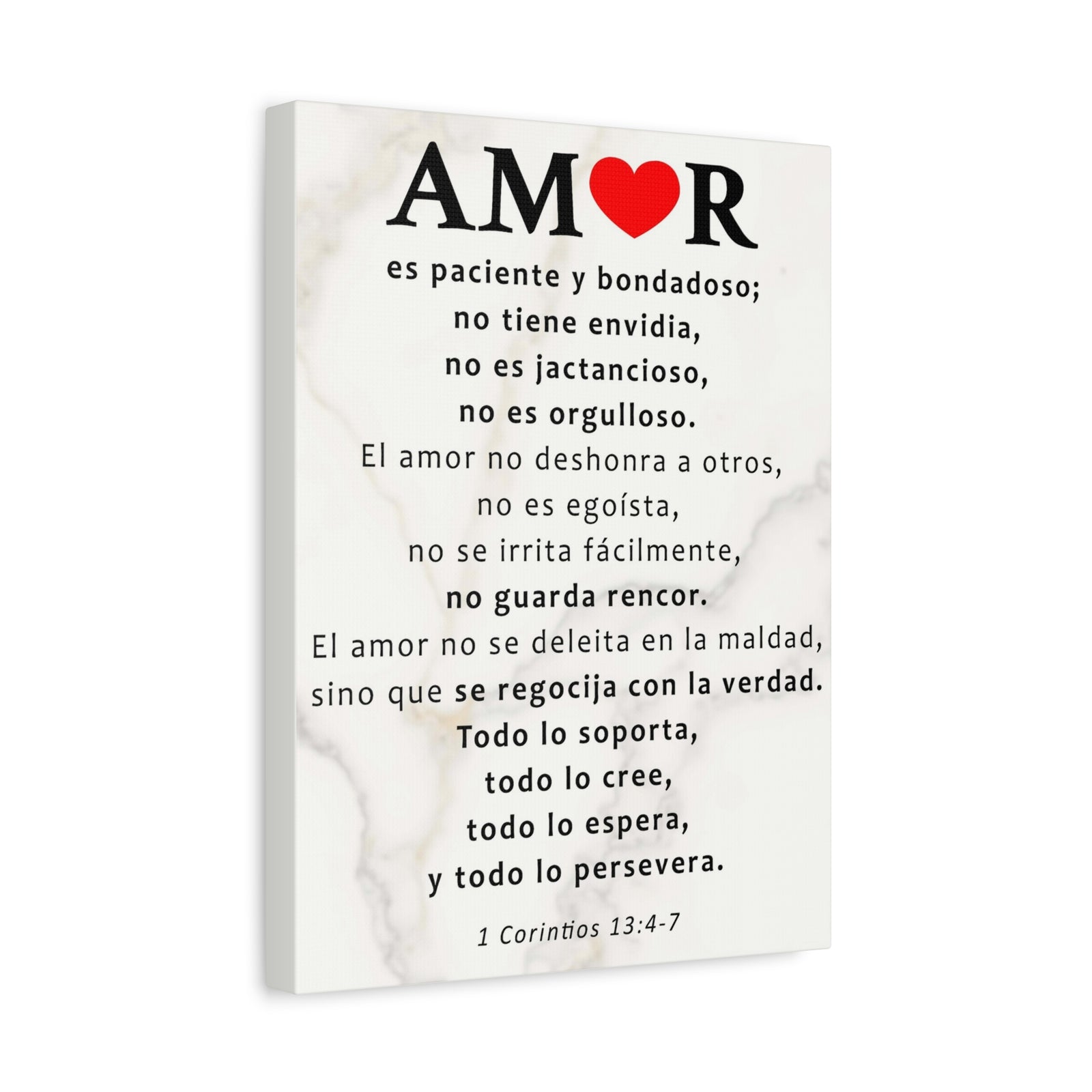 Scripture Walls Amor 1 Corintios 13:4-7 Bible Verse Canvas Christian Wall Art Ready to Hang Unframed-Express Your Love Gifts