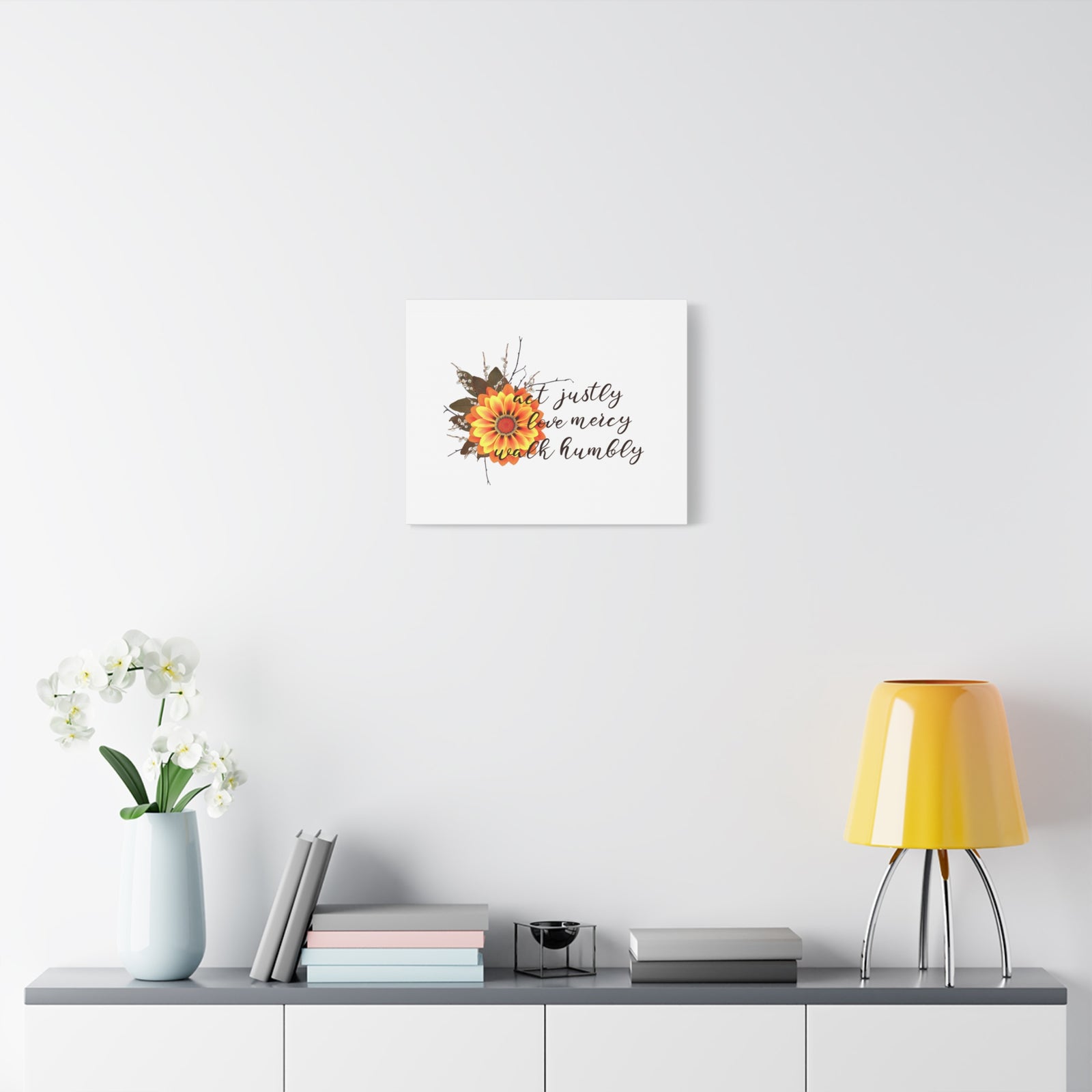 Scripture Walls Micah 6:8 Act Justly Sunflower Bible Verse Canvas Christian Wall Art Ready to Hang Unframed-Express Your Love Gifts