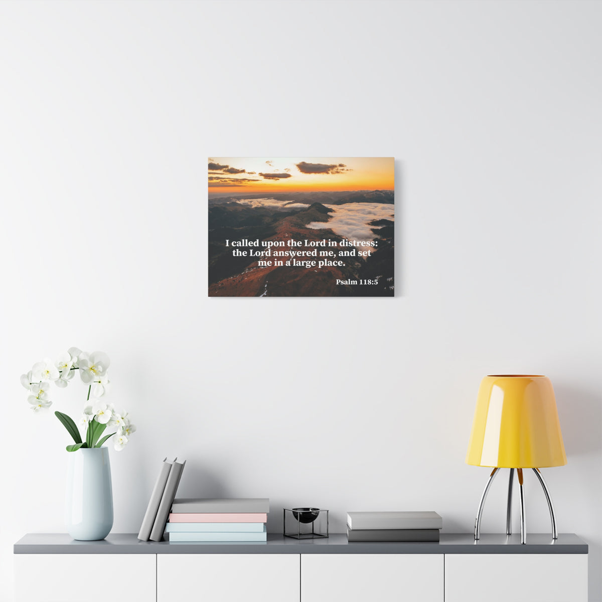 Bible Verse Canvas Called on the Lord Psalm 118:5 Wall Art Christian Home Decor-Express Your Love Gifts