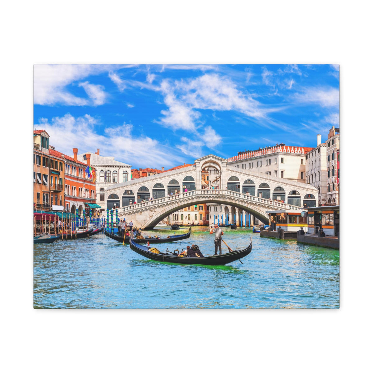 Rialto Bridge Venice Modern Multicolor Scenic Nature Photography Canvas Home Office Decor Ready to Hang-Express Your Love Gifts