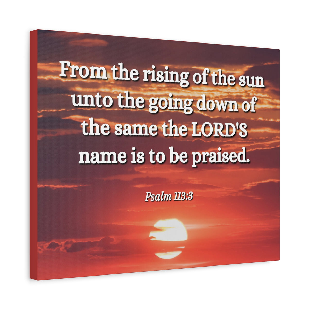 Scripture Canvas The LORD's Name Psalms 113:3 Christian Wall Art Bible Verse Print Ready to Hang-Express Your Love Gifts