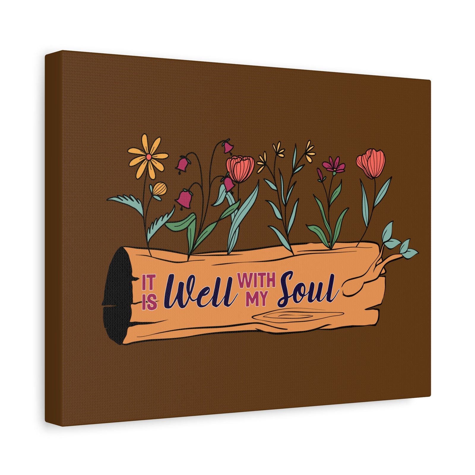 Scripture Canvas With My Soul Flower Psalm 42:7 Christian Wall Art Bible Verse Print Ready to Hang-Express Your Love Gifts