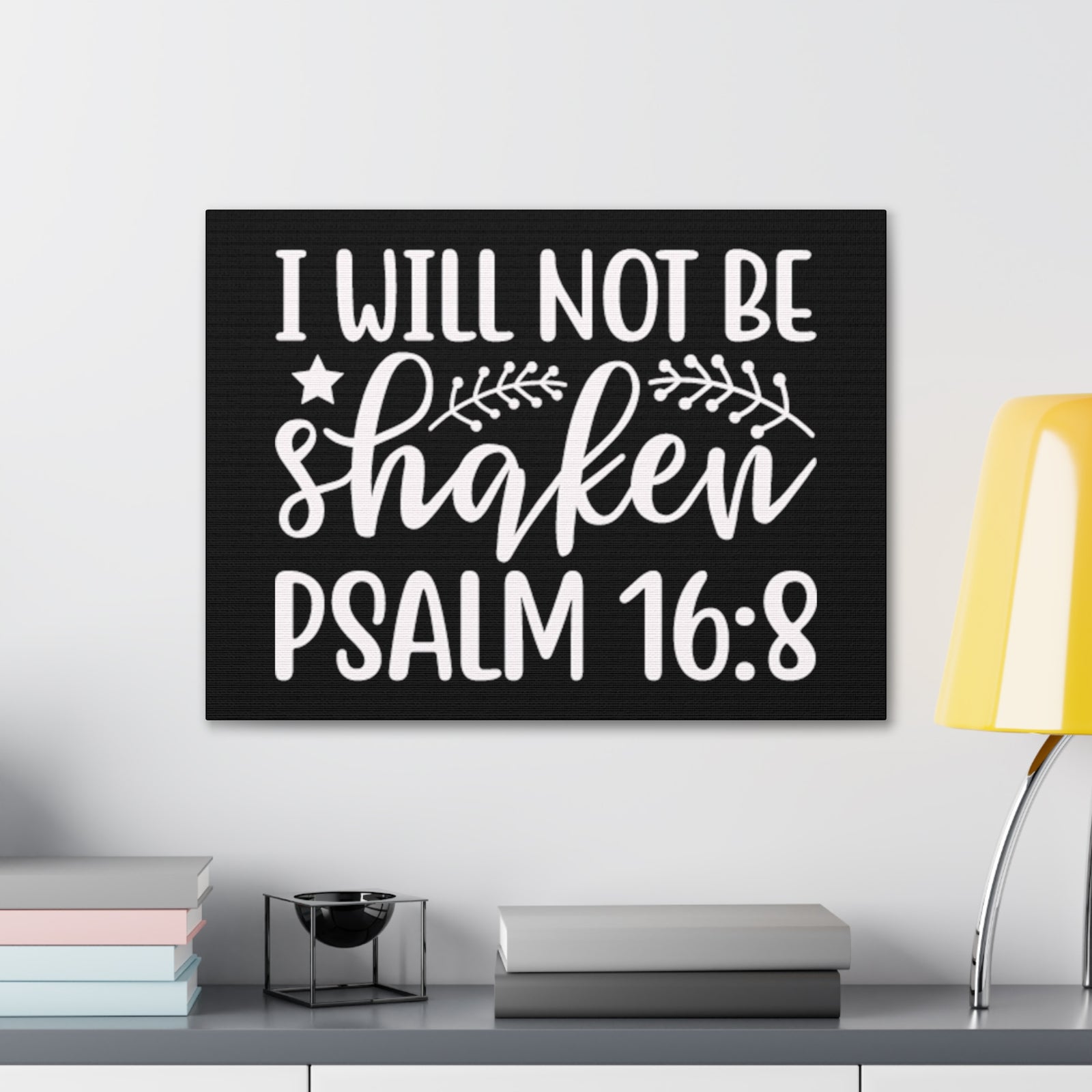 Scripture Walls Psalm16:18 I Will Not Be Shaken Bible Verse Canvas Christian Wall Art Ready to Hang Unframed-Express Your Love Gifts